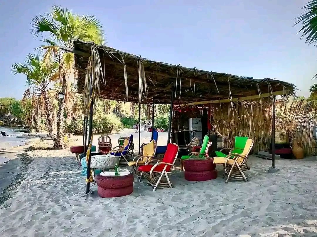 Beach lounge chairs at Eliye Springs
