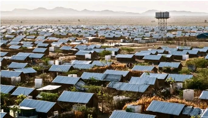 Rows of shelters at Kakuma Refugee Camp
